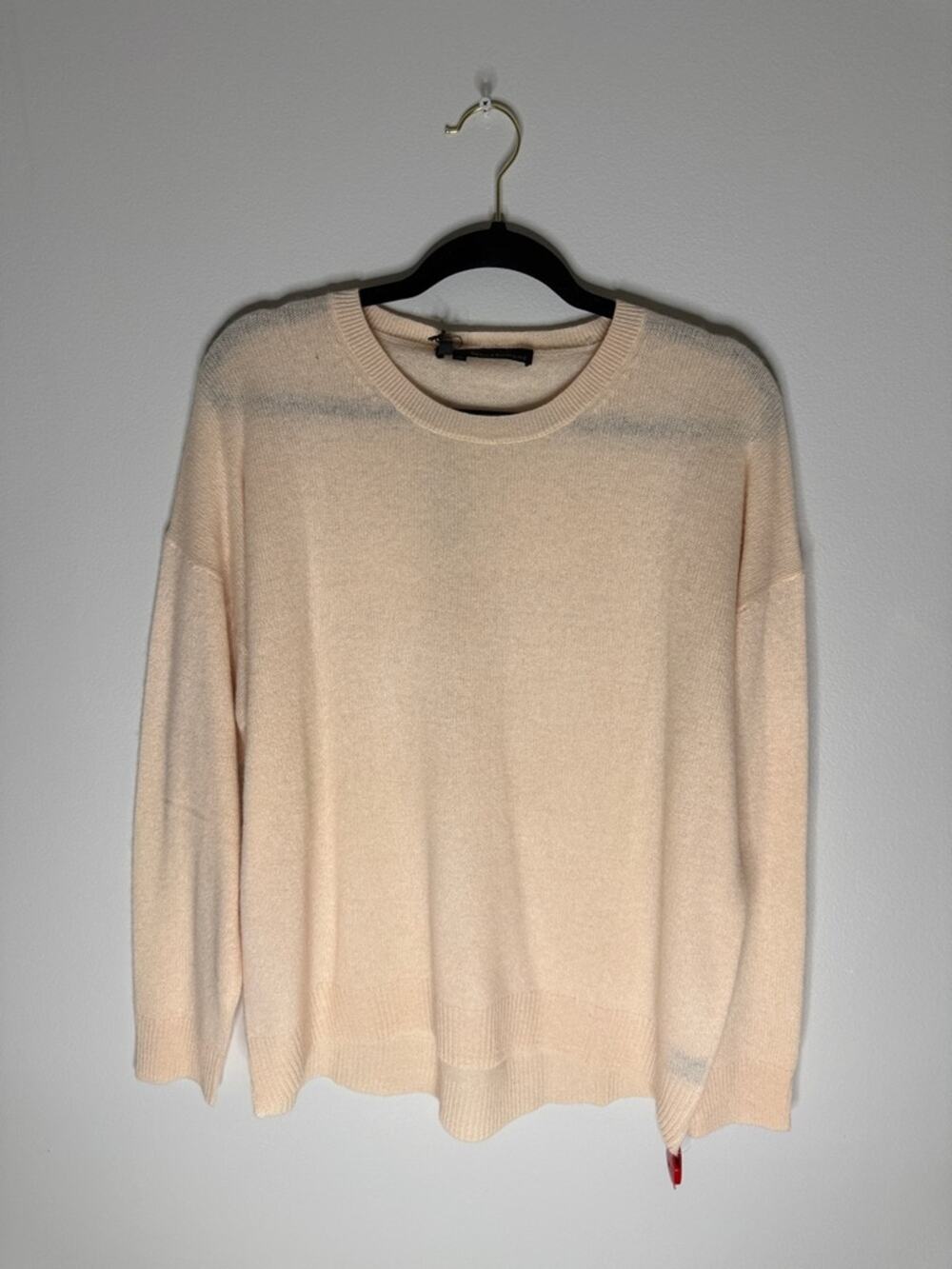 360 Cashmere Peach Crew Neck Cashmere Sweater Size Large NEW!